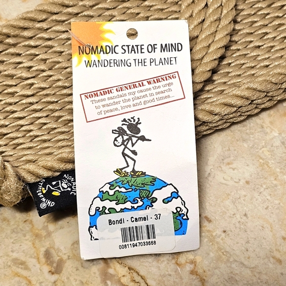 Nomadic State Of Mind Bondi Camel Tan Rope Vegan Unisex Sandals - Picture 4 of 8